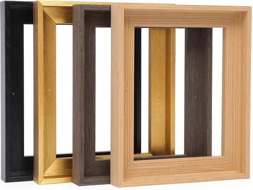 Vista 7 de Real Solid Wood Canvas Floater Frame 7.8x7.8, Canvas Floating Frame for 0.6"-0.9" Deep Paintings Artwork, Oil Painting Frames (Black, 7.8"x7.8")