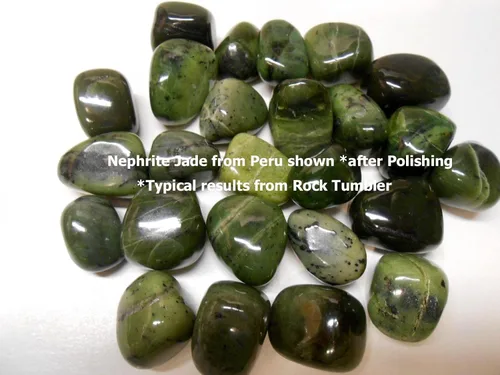 Vista 6 de Rockhound's First Choice Rock Tumbler - Kit de recambio de gemas – Jade nefrita natural en bruto de Perú, verde gemmy, 4 onzas