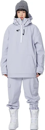 Vista 27 de RIUIYELE Traje de esquí para mujer, chaqueta y pantalones de snowboard para deportes al aire libre, traje de nieve con aislamiento impermeable