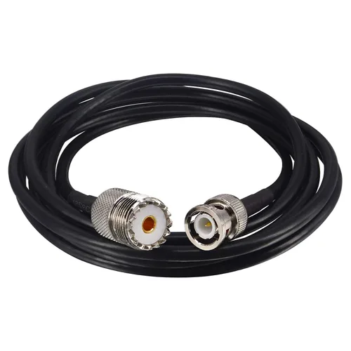 Vista 6 de Conector UHF a BNC en forma de L, conector BNC macho a UHF hembra, conector BNC a UHF SO239 de ángulo recto de 90 grados para radio/antena/escáner