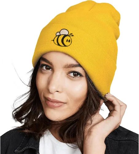 Vista 3 de Ozrhuve Lindo gorro de invierno - Gorro para mujer - Gorro de invierno con puños de calavera para reloj de pescador