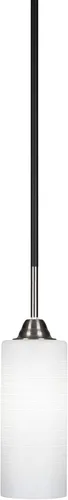 Vista 52 de Toltec Lighting Paramount - Mini colgante de 1 luz en acabado negro mate con cristal de arte perla de 7 pulgadas y estilo negro