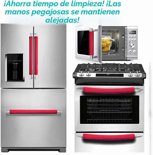 Vista 3 de Volecy - Juego de 6 fundas lavables de terciopelo para manijas de puerta de refrigerador, manija de electrodoméstico para refrigerador, microondas