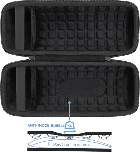 Vista 4 de co2CREA Funda de viaje rígida de repuesto para altavoz Bluetooth impermeable JBL Charge 4 / Charge 5 (funda negra)