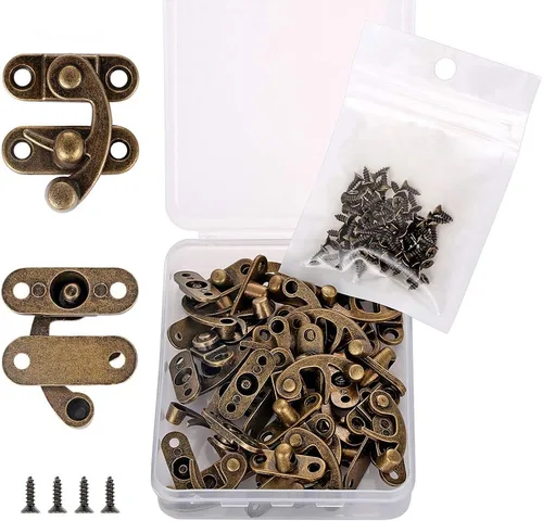 Vista 8 de 20 pestillos engrosados de bronce macizo para caja de joyería