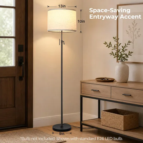 Vista 6 de Qingmiao Lámparas de pie para sala de estar, lámpara alta moderna ajustable de 53 a 63 pulgadas, lámpara de pie para dormitorio, oficina, esquina