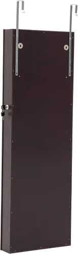 Vista 8 de HOUAGI Espejo con almacenamiento de joyas, organizador de joyas sobre la puerta, armario de joyería con cerradura para colgarmontaje en pared