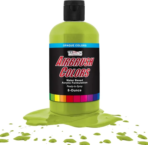 Vista 50 de U.S. Art Supply Pintura acrílica opaca para aerógrafo color azul aguamarina, botella de 1 onza, colores a base de agua no tóxicos de grado