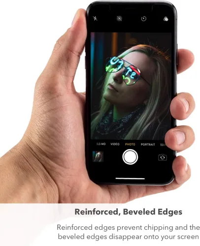 Vista 5 de ZAGG Protector de pantalla de vidrio Elite - Fabricado para Apple iPhone 11 Pro - Pantalla compatible con estuche - InvisibleShield - Protección