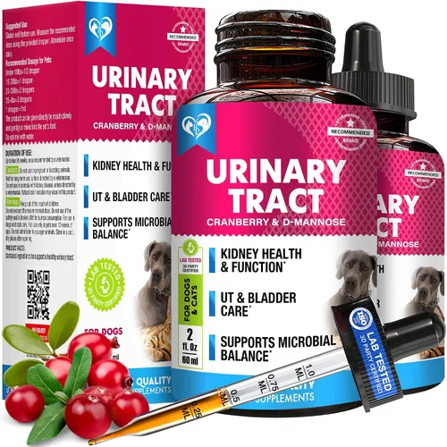Vista 9 de Tratamiento de Infección del Tracto Urinario para Gatos y Perros y Medicina Natural para UTI con Arándano y D-Manosa - Soporte para Riñón + Vejiga