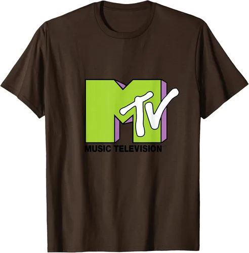 Vista 56 de Camiseta de tratamiento de relleno con logotipo MTV verde lima y morado, Negro, S Azul Marino