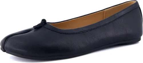 Vista 9 de CUSHIONAIRE Maki Tabi - Zapatos planos para mujer, con puntera dividida, suela flexible y plantilla acolchada Negro
