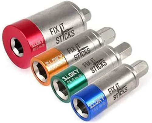 Vista 4 de FIX IT STICKS Cuatro kits limitadores con estuche de lujo, kit de 65, 45, 25 y 15 libras-pulgada (con llave T-Way) y llave hexagonal de extremo