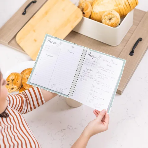 Vista 7 de Libros de recetas para escribir en tus propias recetas, paquete de 2 (limón y floral), diarios de recetas familiares para crear tus propios libros