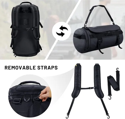Vista 32 de MIER Mochila deportiva grande con compartimento para zapatos, resistente y resistente al agua, azul marino, 45L