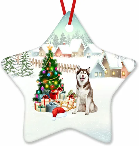 Vista 44 de Prezzy Airedale Terrier - Adorno para decoración de árbol de Navidad, regalos lindos para amantes de los perros, para familiares y amigos, nuevo