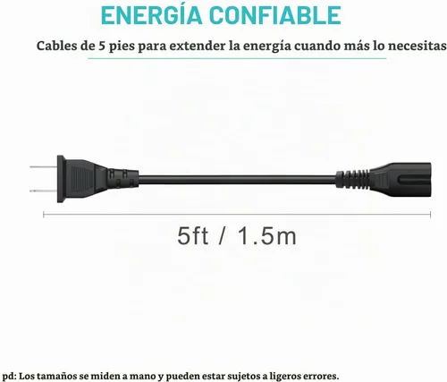 Vista 5 de Cable de alimentación de CA compatible con ION Tailgater Plus Express, Sport XL Boombox Deluxe, impresoras Canon LC-E8E CB-5L LP-E8, Philips