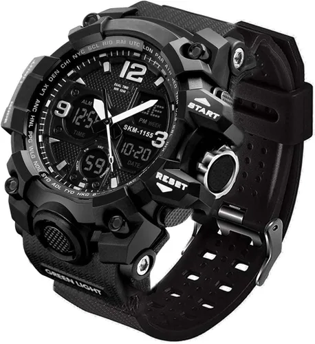 Vista 9 de LYMFHCH Reloj deportivo analógico para hombre Reloj digital militar LED