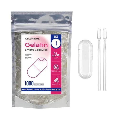 Vista 10 de Cápsulas de gelatina vacías tamaño 1 (100 unidades) – Cápsulas de gel para relleno de bricolaje con 2 cucharas de micro laboratorio