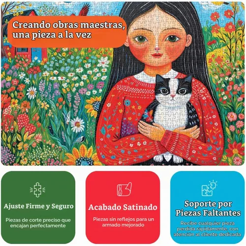 Vista 4 de Cross & Glory - Rompecabezas de 1000 piezas para adultos Un jardín de Un jardín de maravillas