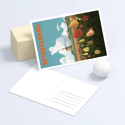 Vista 5 de gaeaverse Amsterdam Países Bajos Postales de paisaje vintage 9 piezas/juego de tarjetas de felicitación de ciudades del mundo para negocios, viajes