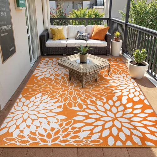 Vista 46 de Anidaroel Alfombra de área para exteriores para patio, 4 x 6 pies, impermeable, reversible, alfombra de paja de plástico para exteriores, alfombra