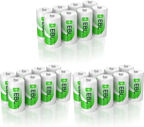 Vista 8 de EBL, pilas recargables C de alta energía de 5000 mAh Ready2Use, 4