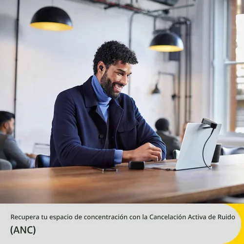 Vista 5 de Jabra Evolve2 - Auriculares inalámbricos con Bluetooth con cancelación activa de ruido y tecnología de voz multisensor, certificados para funcionar
