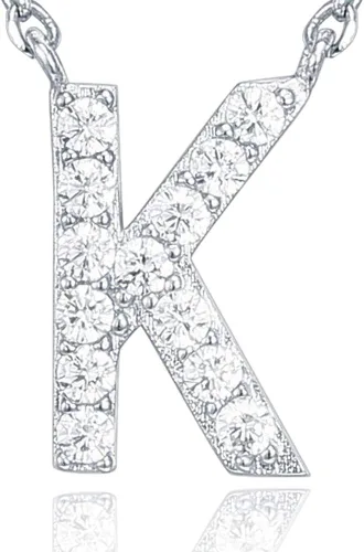Vista 125 de PAVOI 14K White Gold Plated Cubic Zirconia Initial Necklace Letter Dainty Necklaces for Women