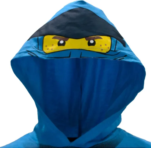 Vista 3 de LEGO Ninjago - Conjunto corto de disfraz de Ninjago Lloyd y Kai para niños pantalones cortos verdes y rojos y camiseta a juego con capucha Verde