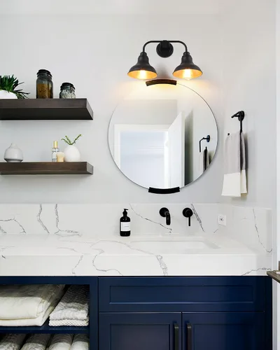 Vista 7 de 18-Inch 2-Light Farmhouse Bathroom Vanity Light Over Mirror, Black