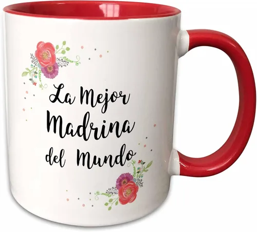 Vista 7 de 3dRose Floral La Mejor Madrina del Mundo Española Mejor Madrina del Mundo - Tazas (mug_312374_4)