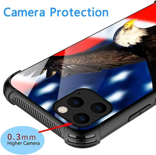 Vista 2 de Funda compatible con iPhone 13 Pro Max, fundas para niñas y mujeres, bandera estadounidense águila