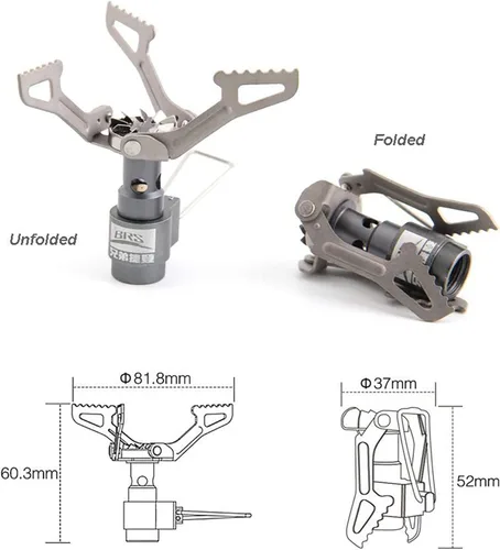Vista 2 de BRS Stove BRS 3000T Estufa de Titanio Ultraligera para Mochileros Estufa Portátil de Propano para Camping Estufa de Gas Quemador de Gas Estufa