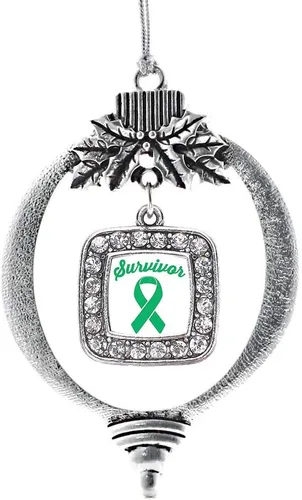 Vista 211 de Inspired Silver - Adorno con dije de reina de rodillo - Adornos navideños cuadrados de plata con joyas de circonita cúbica
