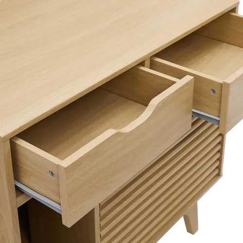 Vista 9 de Modway EEI-6796-OAK Render Gato Gabinete, Roble