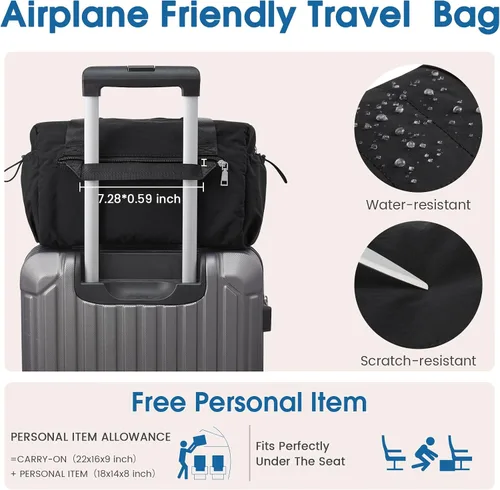Vista 6 de G4Free Pequeña bolsa de gimnasio para mujer de 14 pulgadas con compartimento húmedo, bonita bolsa de lona para viajes, deportes y entrenamiento