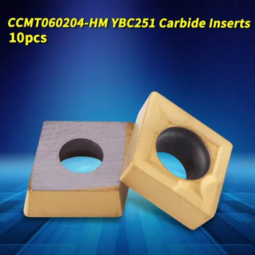 Vista 2 de Insertos de puntas de carburo, 10 piezas de puntas de carburo CNC insertos CCMT060204-HM YBC251 cortador de inserción de carburo cortador de torno