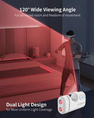 Vista 2 de ZYBER Ir Illuminator for Meta Quest 2 Pro PICO 4, Infrared Illuminator VR Accessories for Oculus Quest 2 Sensor Tracking in Dark