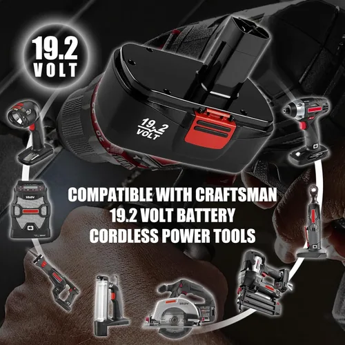 Vista 6 de Paquete de 2 baterías de repuesto C3 compatibles con Craftsman de 19.2 voltios, DieHard 130279005 315.113753 315.115410 315.11485 1323903 120235021
