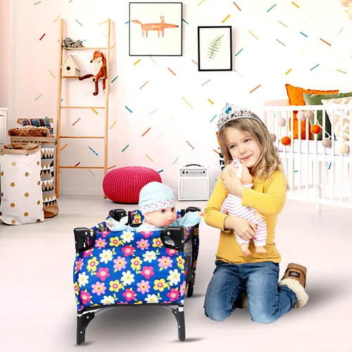 Vista 6 de Set de Cuna para Muñeca Bebé, Juego de Cuna Nido con Manta y Bolsa de Transporte para Corral de Muñeca Bebé. Se Ajusta hasta Muñecas de 20 Pulgadas