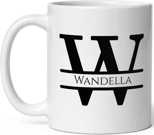 Vista 9 de Taza de café personalizada con monograma, letra inicial A personalizada para mujeres, hombres, niñas, niños, papás, mamás amigos, taza de café