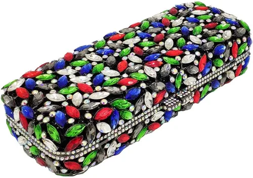 Vista 5 de Bolso de mano de cristal brillante para mujer bolso Minaudiere