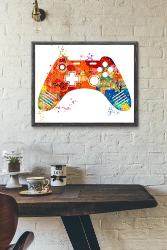Vista 3 de Juego de arte de pared para videojuegos, control remoto, decoración de regalo para jugadores, Xbox PS4, Playstation, videojuegos, fanáticos