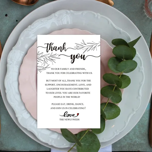 Vista 5 de 50 tarjetas de agradecimiento de boda, tarjetas de agradecimiento, centros de mesa y decoraciones de boda, novia, compromiso, aniversario, 4 x 6