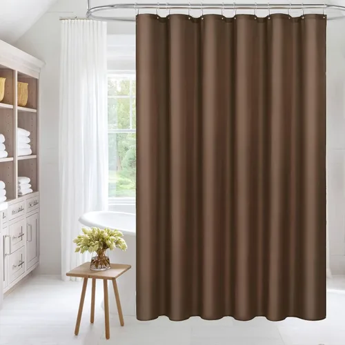 Vista 25 de MitoVilla Forro de cortina de ducha de tamaño medio, 36 x 72 pulgadas, forro de cortina de baño para hotel moderno, forro de ducha negro, lavable