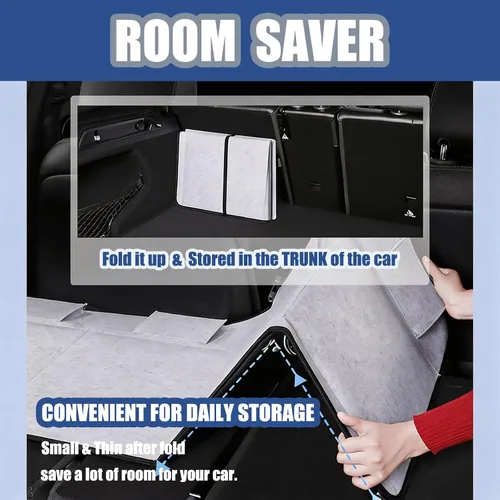 Vista 7 de QISHENG Tabla de extensión de cama de campamento para automóvil, colchón plegable para SUV y extensor de asiento trasero para viajes, alfombrilla