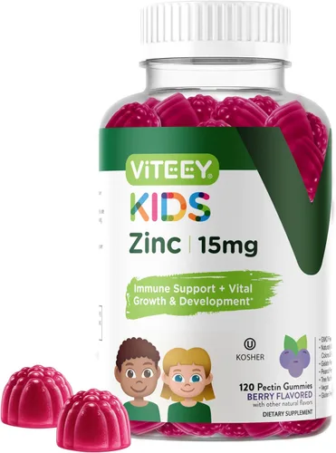Vista 10 de Viteey - Gomitas de zinc para niños, 15 mg, sabrosas gomitas masticables con sabor a bayas Immune Support - Powerful Natural Antioxidant, Kids