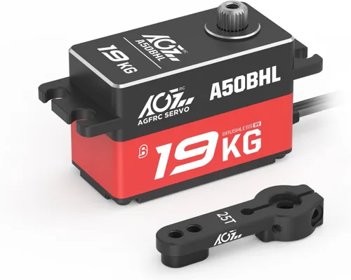 Vista 11 de AGFRC 19 kg de bajo perfil impermeable RC-Winch-Servo - 0.073s de alta velocidad, engranaje de metal CNC completo, servo inteligente programable sin