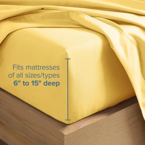 Vista 165 de Bare Home Sheet Set 1800 Ultra-Soft with 2 Pillowcases (Twin XL, Dark Blue)